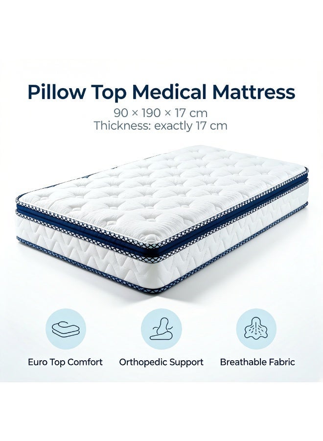 Celine Pillow Top Medical Mattress 90x190x17 cm Orthopedic - Image 1